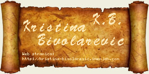 Kristina Bivolarević vizit kartica